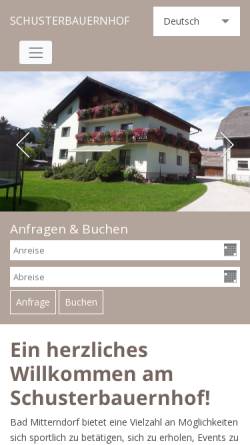 Vorschau der mobilen Webseite www.schusterbauernhof.at, Haus Hochrainer