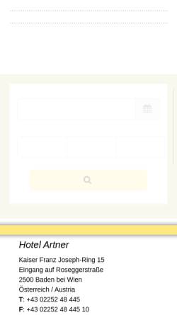 Vorschau der mobilen Webseite www.hotel-artner.at, Hotel Arner und Pension Wienerstub`n