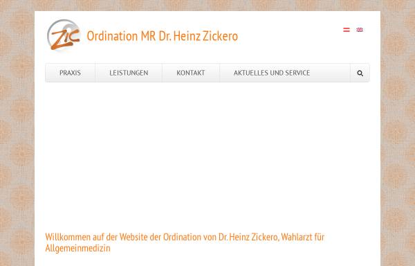 Vorschau von www.zickero.at, Dr. Heinz Zickero