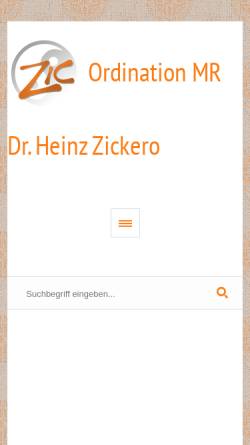 Vorschau der mobilen Webseite www.zickero.at, Dr. Heinz Zickero