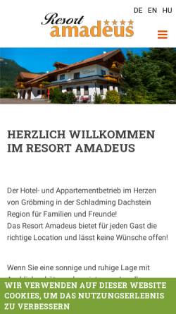 Vorschau der mobilen Webseite www.landhaus-amadeus.at, Landhaus Amadeus