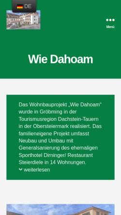 Vorschau der mobilen Webseite www.dirninger.at, Sporthotel Dirninger
