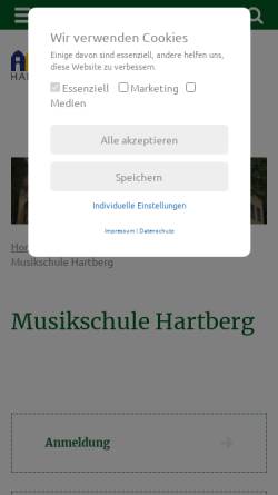 Vorschau der mobilen Webseite www.hartberg.at, Musikschule Hartberg