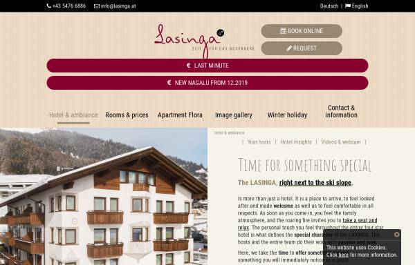 Vorschau von www.lasinga.at, Hotel Lasinga Fiss