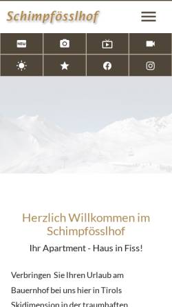 Vorschau der mobilen Webseite www.schimpfoesslhof.at, Schimpfösslhof