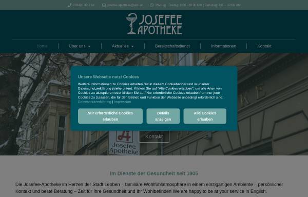 Vorschau von www.josefeeapotheke-leoben.at, Josefee Apotheke