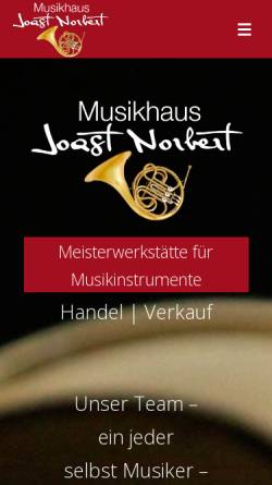 Vorschau der mobilen Webseite www.musikjoast.at, Musikhaus Joast Norbert