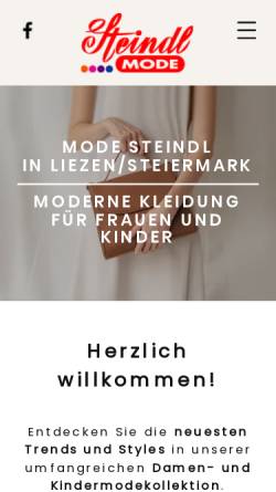 Vorschau der mobilen Webseite www.mode-steindl.at, Modehaus Steindl