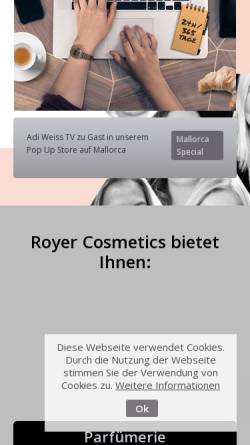 Vorschau der mobilen Webseite www.royer-cosmetic.at, Royer Cosmetiks