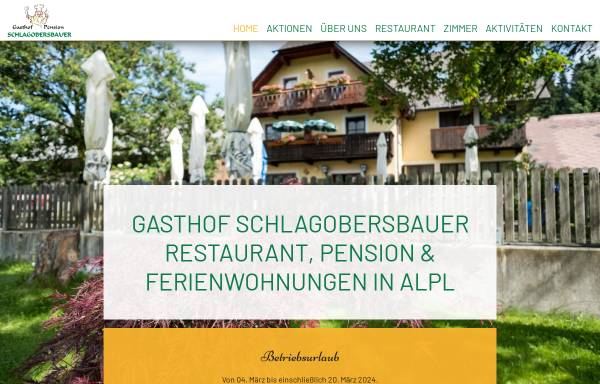 Vorschau von www.schlagobersbauer.at, Gasthof Pension Schlagobersbauer