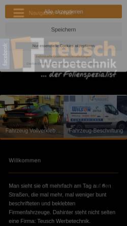 Vorschau der mobilen Webseite www.teusch-werbetechnik.de, Teusch Werbetechnik
