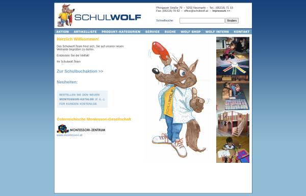 Vorschau von www.schulwolf.at, Wolf Schulausstattung