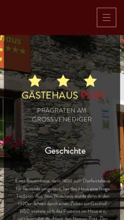 Vorschau der mobilen Webseite www.gaestehaus-post.at, Gästehaus Post