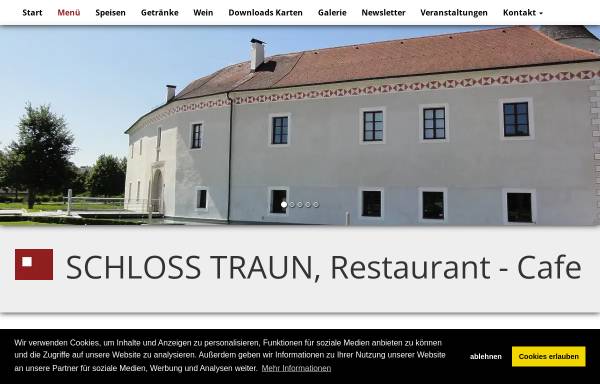 Vorschau von www.schlosstraun.at, Schloss Cafe Restaurant