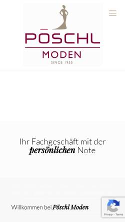 Vorschau der mobilen Webseite www.poeschl-moden.at, Pöschl-Moden