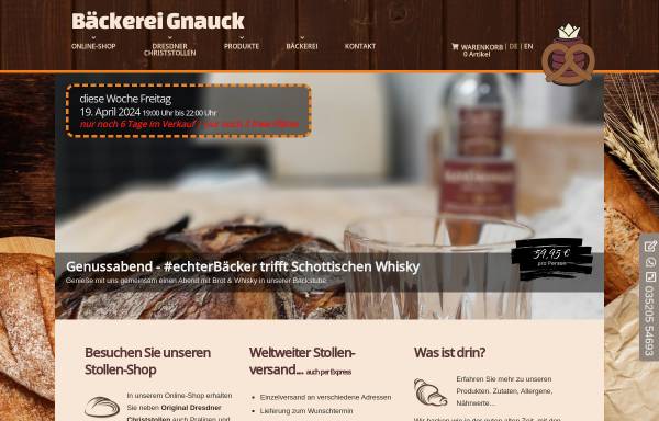 Vorschau von www.konditorei-gnauck.de, Bäckerei & Konditorei Gnauck