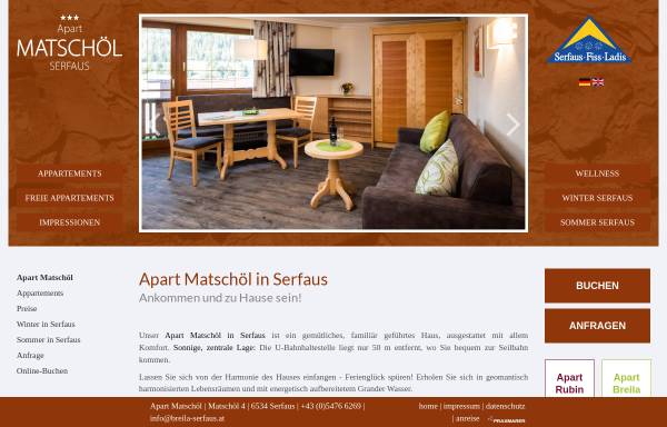 Vorschau von www.breila-serfaus.at, Hotel Garni Matschöl und Appartements Breila