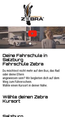 Vorschau der mobilen Webseite www.fahrschule-zebra.at, Fahrschule Zebra