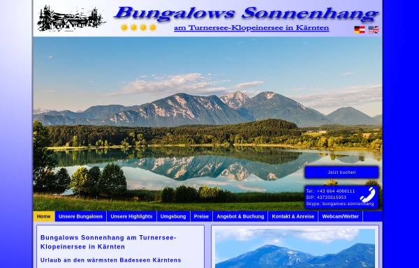 Vorschau von www.bungalows-sonnenhang.at, Bungalows Sonnenhang am Turnersee