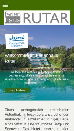 Vorschau der mobilen Webseite www.ferienhaus-rutar.at, Ferienhaus Rutar