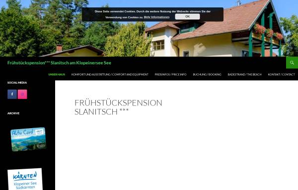 Vorschau von www.slanitsch-klopeinersee.at, Pension Slanitsch