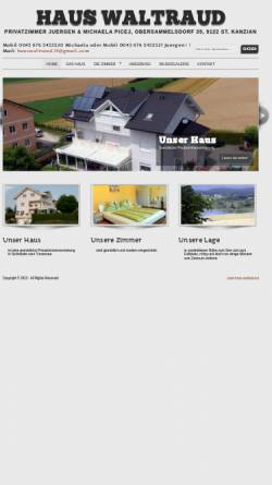 Vorschau der mobilen Webseite www.haus-waltraud.at, Pension Waltraud Picej am Turnersee