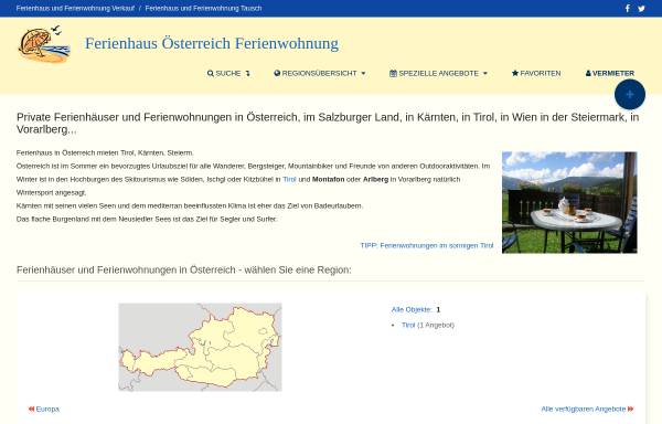 Vorschau von www.ferienhaus-privat.de, Ferienwohnungen