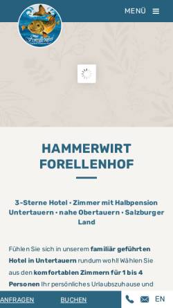 Vorschau der mobilen Webseite www.hammerwirt-forellenhof.at, Hotel Hammerwirt- Forellenhof