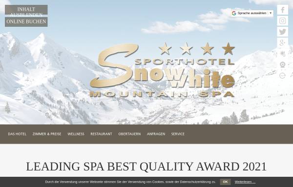 Vorschau von www.snowwhite.at, Hotel Snowwhite Obertauern