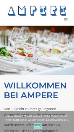 Vorschau der mobilen Webseite ampere.at, Restaurant Ampere