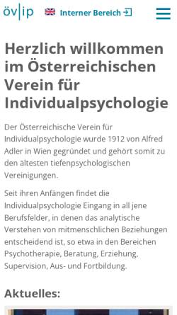 Vorschau der mobilen Webseite www.oevip.at, Individualpsychologie (IP) : ÖVIP