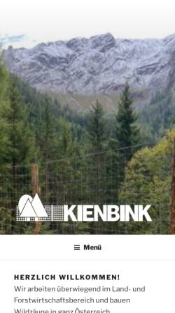 Vorschau der mobilen Webseite www.kienbink.at, Kienbink Ges.m.b.H. A-2662 Schwarzau am Gebirge