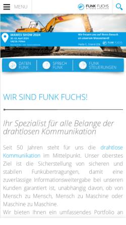 Vorschau der mobilen Webseite www.funkfuchs.at, Funk Fuchs GmbH & Co KG. A-4642 Sattledt