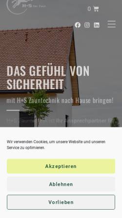 Vorschau der mobilen Webseite www.hs-zaun.at, H+S Zauntechnik Ges.m.b.H. A-8074 Raaba