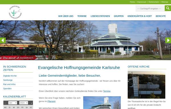 Vorschau von www.hoffnungsgemeinde-karlsruhe.de, Evangelische Hoffnungsgemeinde