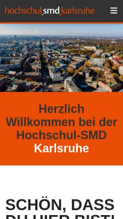 Vorschau der mobilen Webseite www.smd-karlsruhe.de, Hochschul-SMD Karlsruhe