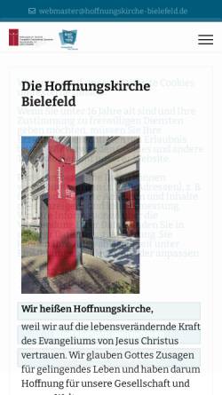 Vorschau der mobilen Webseite www.efg-bielefeld.de, Evangelisch-Freikirchliche Hoffnungskirche Bielefeld