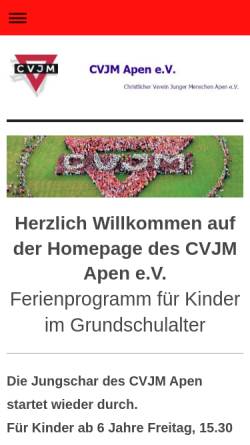Vorschau der mobilen Webseite www.cvjmapen.de, CVJM Apen e.V.
