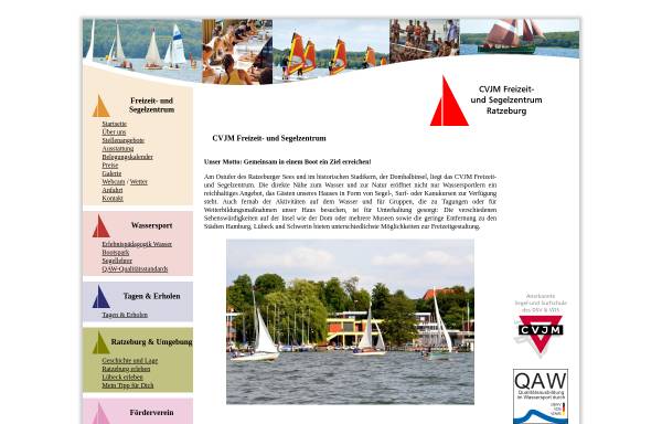 Vorschau von www.cvjm-ratzeburg.de, Freizeit- und Segelzentrum Ratzeburg