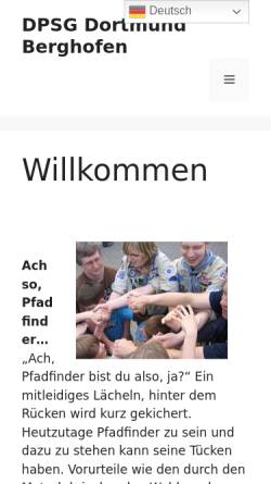 Vorschau der mobilen Webseite dpsg-berghofen.de, Deutsche Pfadfinderschaft Sankt Georg (DPSG) - Stamm Heiliges Kreuz