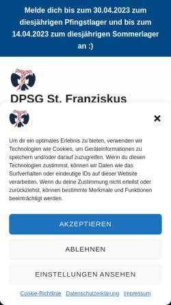 Vorschau der mobilen Webseite www.dpsg-franziskus.de, Deutsche Pfadfinderschaft Sankt Georg (DPSG) - Stamm St. Franziskus-Bedingrade