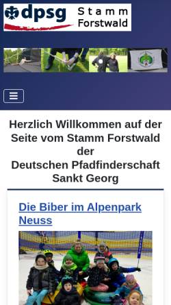 Vorschau der mobilen Webseite www.dpsg-forstwald.de, Deutsche Pfadfinderschaft Sankt Georg (DPSG) - Stamm Krefeld-Forstwald