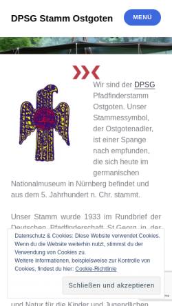Vorschau der mobilen Webseite www.ostgoten.de, Deutsche Pfadfinderschaft Sankt Georg (DPSG) - Stamm Ostgoten