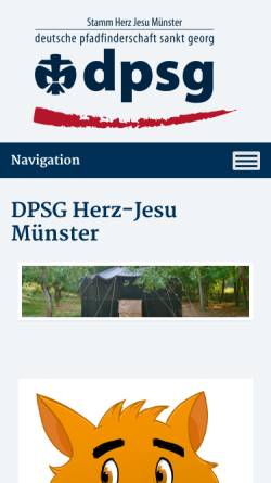 Vorschau der mobilen Webseite www.dpsg-herz-jesu-muenster.de, Deutsche Pfadfinderschaft St. Georg (DPSG) - Stamm Herz Jesu