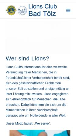 Vorschau der mobilen Webseite www.lc-bad-toelz.de, Lions Club Bad Tölz