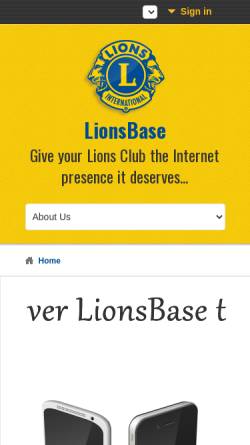 Vorschau der mobilen Webseite www.lionsbase.org, Lionsbase.org