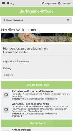 Vorschau der mobilen Webseite www.bartagame-info.de, Bartagame-Info