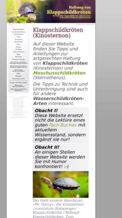 Vorschau der mobilen Webseite www.klappschildkroete.de, Haltung von Klappschildkröten (Kinosternon)