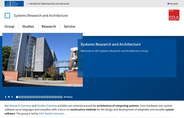 Vorschau von www.sra.uni-hannover.de, Fachgebiet System- und RechnerArchitektur