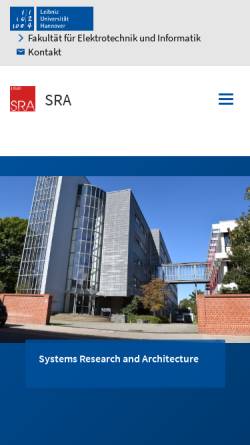 Vorschau der mobilen Webseite www.sra.uni-hannover.de, Fachgebiet System- und RechnerArchitektur